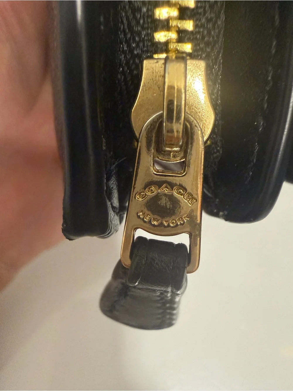 COACH Brown Signature Canvas Corner zip wallet